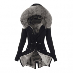 Talvine sulemantel polsterdatud karvase kapuutsi ja taskutega T&otilde;mblukuga Parka Tuulekindel soojust hoidev Igap&auml;evane k&uuml;lma ilmaga v&auml;lisriiete jope L must hall v&auml;rv