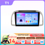 Ossuret Android Auto raadio Nissan March Micra K12 2002 -2010 jaoks Navigatsioon Auto GPS Peaseade Stereo 5G WIFI Multimeedia Snapdragon Autoradio Carplay T1 4Core 1G 32G