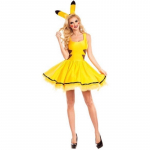 Halloween Pok&eacute;mon Pikachu Pokemon Cosplay Kost&uuml;&uuml;m Kollane P&auml;kapikk Etenduse Kost&uuml;&uuml;m M