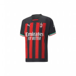 Puma AC Milan Kodum&auml;ngija Versioon FW22 Triibulise Prindiga Kirjadega L&uuml;hikeste Varrukatega Jalgpallis&auml;rk Meeste Topid Must 765821-01 XL