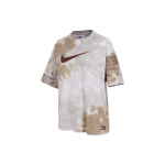 Nike Water Wash Tie-Dye Logo Prindiga Vabaaja &Uuml;mmarguse Kaelusega L&uuml;hikeste Varrukatega T-s&auml;rk Ameerika Vintage Naiste T-s&auml;rgid Khaki FJ7731-030 S