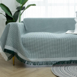 Puuvillane linane diivani tekk &uuml;hev&auml;rviline libisemiskindel diivani r&auml;tik elutoa m&ouml;&ouml;bli sisustuse gobel&auml;&auml;n diivani kate 180x230cm roheline