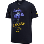 Nike X NBA Courtside Los Angeles Lakers Kirjalogo Prindiga Vabaaja &Uuml;mmarguse Kaelusega Moodne L&uuml;hikeste Varrukatega T-s&auml;rk Meeste Topid Must HJ2686-010 S