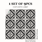 Vahemere tuul Paksendatud Elutoa Kulumiskindel Retro PVC P&otilde;randakleebis Matt P&otilde;randaplaat Isekleepuv Vannitoa Seinakleebis 20cm*20cm*9pc