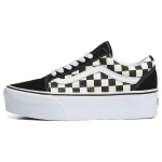 Vans Old Skool Stackform Ruuduline Platvorm Madala s&auml;&auml;rega Rula kingad Unisex toss Must Valge VN0A7Q5MTYQ 37