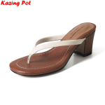 Moodne Krazing Pot Veisenahast K&otilde;rge Kontsaga Pl&auml;tud Luksuslikud Sandaalid Slip-On Slingback Muulad Br&auml;nd Suvine Vabaaja Naiste V&auml;lissussid 34 beež