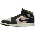 Air Jordan 1 Mid Off Noir Medium Olive Meeste Tossud Must Valge-Pruun HV4091-102 42.5