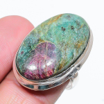 Ruby in Fuchsite Handmade 925 Sterling Silver Gift Ring Size 7 J7y74