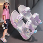 T&uuml;drukute sandaalid suvised spordimood Printsess Rabbit &uuml;hev&auml;rvilised pehme tallaga rannajalatsid 37 lilla