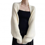 Naiste Kootud Kampsun Sall Lahtised Nahkhiire Varrukad &Uuml;hev&auml;rviline Kudumismantel L&uuml;hikese Stiiliga Sallmantel S&uuml;gis-Talvine R&otilde;ivas