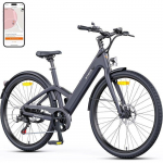 ENGWE N1 Air ST - V&eacute;lo &eacute;lectrique 28'' - Cadre en fibre de carbone - Autonomie 100 km - Batterie 36V 10Ah - Freins &agrave; disque - Gris hall