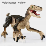 Velociraptor jaune - dinosaure RC 2.4G, Simulation de v&eacute;lociraptor, t&eacute;l&eacute;commande intelligente, Animal avec lu