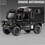 1/28 UNIMOG U4000 Matkaauto Sulamist Maastikuralliturneeauto Mudel Valatud M&auml;nguasi Maastikus&otilde;idukite Mudel Heli ja Valgus Laste Kingitus must