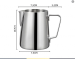 350 ml kohvipiima vahustamiskann koos Scale Latte roostevabast terasest kallaga kohvikeetja Espresso aurutatud piima vahustamistassiga