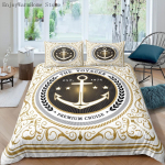 Sinine Ankru Voodipesu Komplekt Purjetamise Voodipesu Kodu Dekoor &Uuml;he Kahekohaline Twin T&auml;issuurus Poistele T&auml;iskasvanutele Kompassi Triibuline Tekikoti Komplekt cot size70x133cm2pc