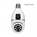 Uus E27 Wifi kahe objektiiviga kaamera 1080P 2MP PTZ valvekaamera WiFi CCTV v&auml;listingimustes IP kaamera turvatark kodu AI j&auml;lgimine Only Camera