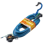 Hataya SX103KB kahe kontaktiga maandusega pikendusjuhe, 10 m, hall-sinine