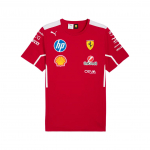 Puma X Ferrari koost&ouml;&ouml; Scuderia meeskonna HP 2025 Kopeerimissari Mugav &uuml;mmarguse kaelusega pusa l&uuml;hikeste varrukatega T-s&auml;rk Meeste T-s&auml;rgid S&uuml;gavkirsipunane 76394501 2XL