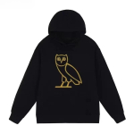 Moodne trend 2025 Kapuutsiga pusa naistele ja meestele Lihtne &ouml;&ouml;kulli muster Drake Duck Album Egg Rap Hip-Hop stiilis dressipluus moto L black