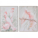 Tableau - HOME ESPRIT - Perroquet Tropical - 100 x 140 cm - Multicolore - 2 unit&eacute;s puhas