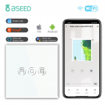 BSEED Wifi Rulookardin L&uuml;liti 1/2/3 R&uuml;hm Valgus Kardina L&uuml;lititega EU Pistikupesa USB C Pordid Tuya Smart Life &Auml;pi Juhtimine EU Standard