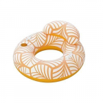 Tube flottant - BESTWAY - Comfort Plush Deluxe - Orange/Blanc - Appuie-t&ecirc;te - Repose-tasse valge