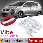 for Pontiac Vibe 2002~2010 Chrome Door Handle Cover Car Accessories Stickers Trim Set 2003 2004 2005 2006 2007 2008 2 keyhole 4 Door