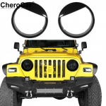 Black Headlight Bezel Accessories ert Cover Trim for 1997-06 Jeep Wrangler TJ