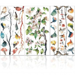 GLOBLELAND 3Pcs Branches and Birds Furniture Transfer 6x12inch Flowers and Plants Rub on Transfer Self-Adhesive Wall Art Decals for Bedroom Living Birds and Plants