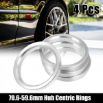 4pcs 70.6mm to 59.6mm Aluminium Alloy Car Hub Centric Rings Wheel Bore Spacer