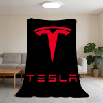 Moodne auto T-TeslaS-ES logo tekk flanell soe pehme visketekk toa diivani jaoks lapse s&uuml;nnip&auml;evakingitused 30x40in