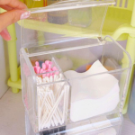 denivyse - Transparent Plastic Makeup Desk Organizer Transparent gray