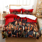 M&auml;ng Red Dead Redemption Tekikott Padjap&uuml;&uuml;r Voodipesukomplekt Poiss T&uuml;druk Magamistoa Kaunistus Laste Kingitus &Uuml;he- v&otilde;i Kahekohaline AU Single(140*210cm)3pcs