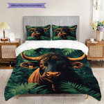 Lehmamustriga voodipesu tekkikomplekt Tekikate padjap&uuml;&uuml;r Kodu kaunistus S&uuml;nnip&auml;evakingitus (1 * tekikott + 2 * padjap&uuml;&uuml;ri, ilma s&uuml;damikuta) 135x200cm