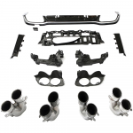 &Uuml;hilduv Mercedes-Benz E-klassiga (2017-2022) W213 neljaukseline Sport E53/E63 tagumine difuusor ja v&auml;ljalasketoru ots