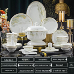 Jingdezhen 56-osaline luukeraamika s&ouml;&ouml;giriistade komplekt - Suurte j&otilde;gede disain