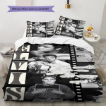 Elvis Presley Mustriga Voodipesu, Tekikomplekt Tekikate Padjap&uuml;&uuml;r Kodu S&uuml;nnip&auml;evakingitus (1 * tekikott + 2 * padjap&uuml;&uuml;ri, ilma s&uuml;damikuta) 135x200cm
