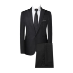 2tk/komplekt Meeste &uuml;hev&auml;rviline &auml;ririiete rev, pikkade varrukatega, &uuml;herealine bleiser Slim Fit, keskmise k&otilde;rgusega pikkade p&uuml;kste komplekt 3XL must