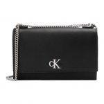 Calvin Klein Kirjalogo Klapp Kett Commuter PU &Otilde;la Crossbody Kott Naiste kotid Must DH2806-001 Black-UB1