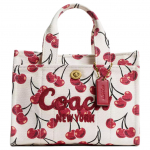 Coach Cargo 26 Metalllogo Kirsitr&uuml;kiga L&otilde;uendist T&otilde;mblukuga Kott Naiste T&otilde;mblukuga Kott Valge Punane CY935-B4CAH Basic Set (Bag+Dust Bag)