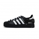 Adidas Originals Superstar 2 Oreo Wear resistant And Lightweight Low top Skateboard Shoes Unisex Black White JI0079(Team1119-) 39⅓