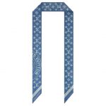 Louis Vuitton Denim Stamp BB Spray Tr&uuml;kitud Siidist Peapael Naiste aksessuaarid Sinine M98004 Box+Shopping Bag