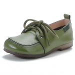 Vintage lihtsad Oxfordi kingad naiste ehtsast nahast madalad kingad naiste paeltega mokassiinid eakale naisele kandiliste varvastega s&otilde;idu-lofferid CN 35