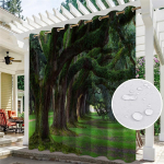 Terrassikardinad V&auml;listingimustesse Veekindel Termoisoleeriv Kardin Aiauks Basseinimaja Paviljon Varjualune Pergola Kardinad Valgust Blokeerivad Valmistatud Pol&uuml;estrist W100*H130(CM)-Rod Pocket&2PCS
