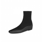 Sisek&otilde;rgendusega Sokksaapad Naistele S&uuml;gis Elastiksaapad Naiste Jalan&otilde;ud Ruudukujulise Ninaga Lamep&otilde;hjaga Pikad Saapad Daamide Jalan&otilde;ud 35