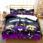 Murder Drones Anime Voodipesu Komplekt Tekikott Padjap&uuml;&uuml;r Laste Magamistoa Voodi Kolmeosaline Komplekt &Uuml;he- Kahe- Kuningliku Voodi Komplekt Kingitust&ouml;&ouml;riist 70x133cm 2pcs