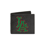 Gucci X MLB Koost&ouml;&ouml; &Uuml;hev&auml;rviline Logo Reljeefne LA Tikand Nahast Kaardihoidja Rahakott Meeste Rahakott Must 547787-DMTGN-1083 Box(Basic Set+Box)