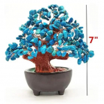 7-tolline kvartskristallist rahapuu bonsai Feng Shui v&auml;&auml;riskividekoratsioon rikkuse ja &otilde;nne jaoks sinine