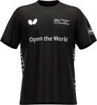 Butterfly Table Tennis Cellsard Suurus 47820 L&uuml;hikeste Varrukatega T-s&auml;rk, T-s&auml;rk, Niiskust Imiuv, Kiiresti Kuivav, Veniv, Unisex, Must, L, must