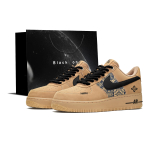 Nike Air Force 1 Savipruun Jacquard-mustriga Veisenahast Kulumiskindel Kerge Madala s&auml;&auml;rega Rula kingad Unisex CJ9179-200(Team675-S-BOX) 42 black